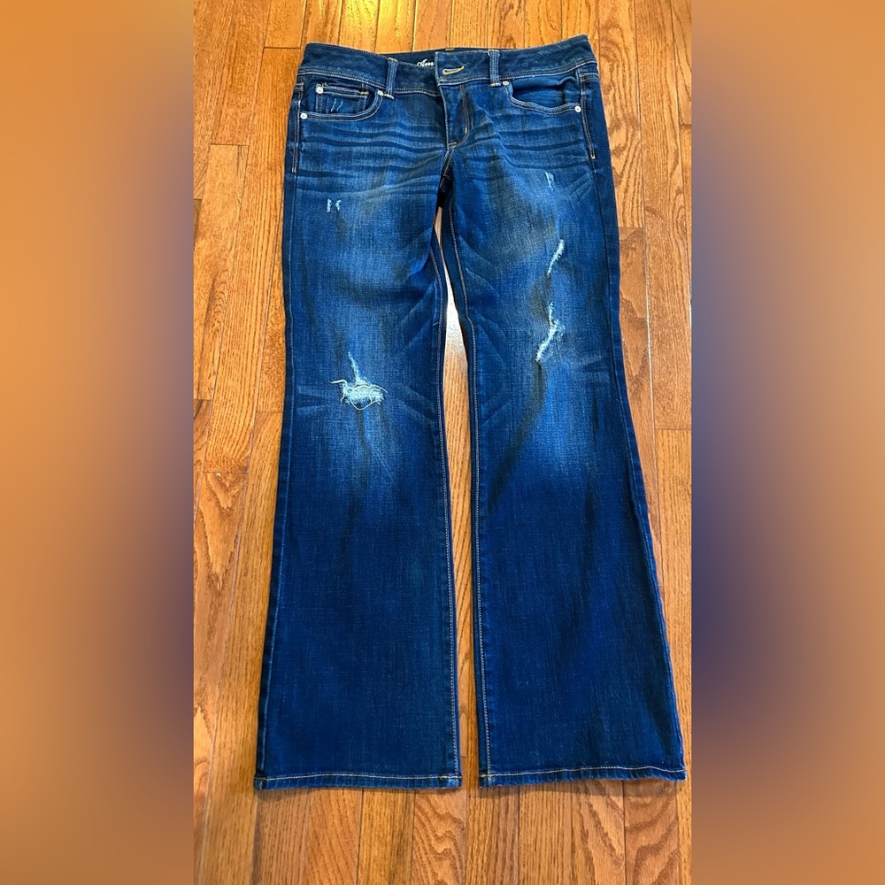 American Eagle AE Slim Boot Cut Medium Wash Stretch Denim Jeans Women's 12